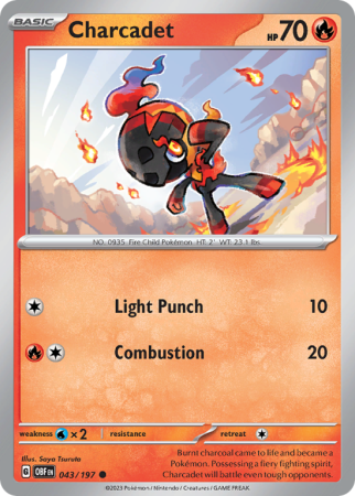 Charcadet 43/197 Scarlet & Violet Obsidian Flames