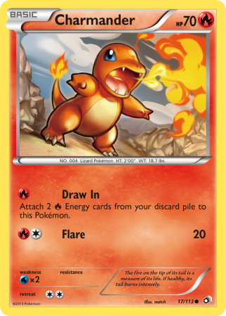 Charmander 17/113 Black & White Legendary Treasures