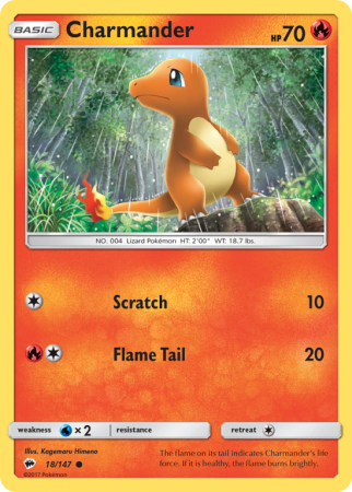 Charmander 18/147 Sun & Moon Burning Shadows