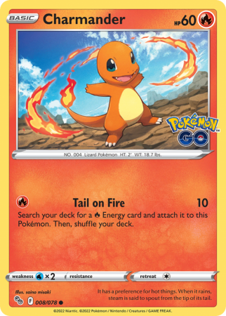 Charmander 8/78 Sword & Shield Pokémon GO