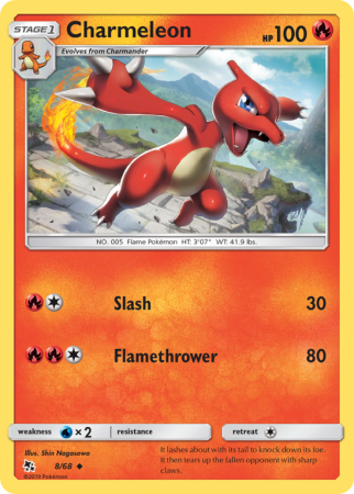 Charmeleon 8/68 Sun & Moon Hidden Fates