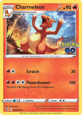 Charmeleon 9/78 Sword & Shield Pokémon GO