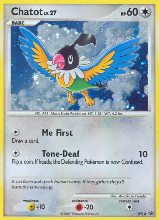 Chatot DP14/56 Diamond & Pearl DP Black Star Promos