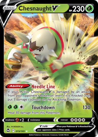 Chesnaught V 15/195 Sword & Shield Silver Tempest