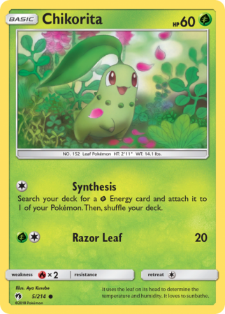 Chikorita 5/214 Sun & Moon Lost Thunder