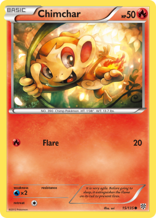 Chimchar 15/135 Black & White Plasma Storm