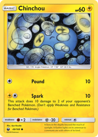 Chinchou 49/168 Sun & Moon Celestial Storm