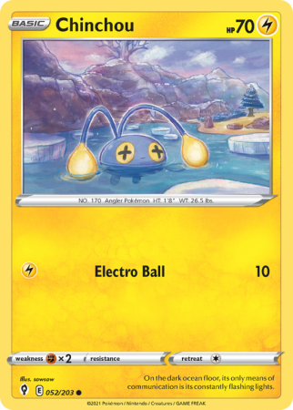 Chinchou 52/203 Sword & Shield Evolving Skies