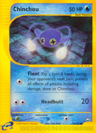 Chinchou 70/186 E-Card Aquapolis