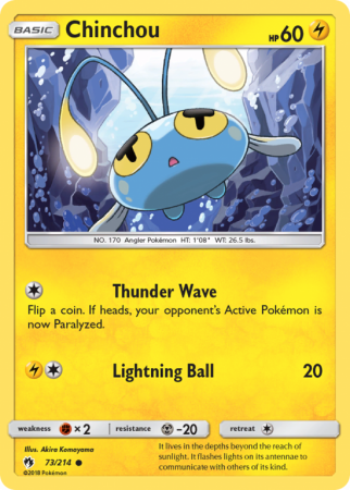 Chinchou 73/214 Sun & Moon Lost Thunder