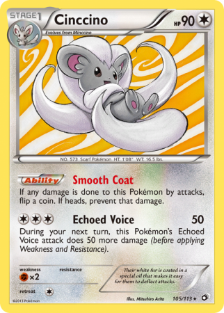 Cinccino 105/113 Black & White Legendary Treasures