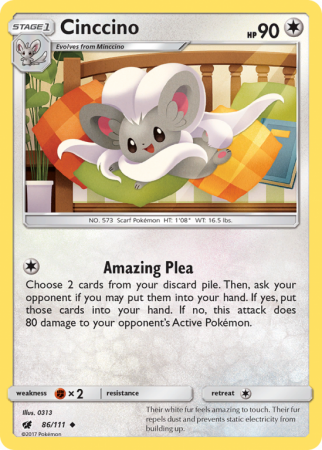 Cinccino 86/111 Sun & Moon Crimson Invasion