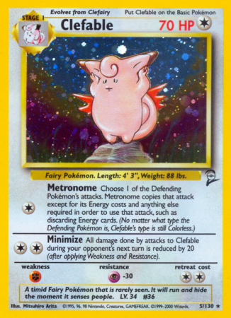 Clefable 5/130 Base Base Set 2