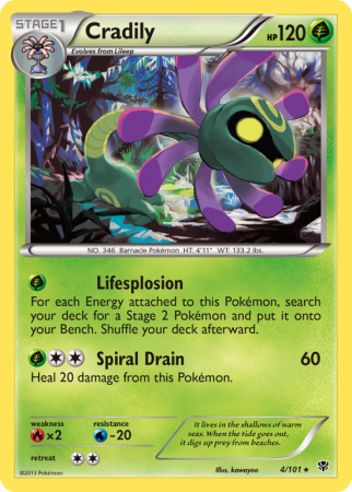 Cradily 4/101 Black & White Plasma Blast
