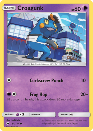 Croagunk 54/147 Sun & Moon Burning Shadows