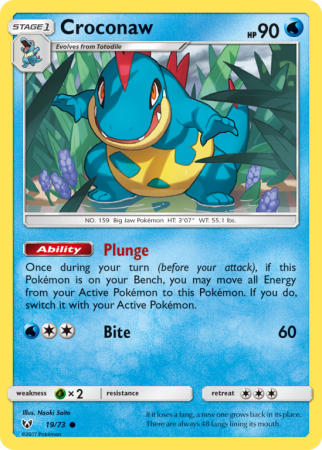 Croconaw 19/73 Sun & Moon Shining Legends