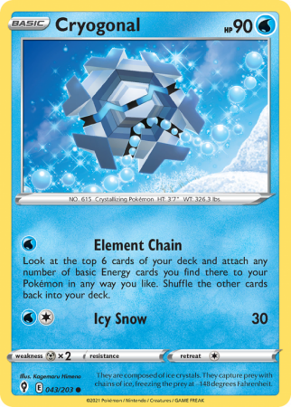 Cryogonal 43/203 Sword & Shield Evolving Skies