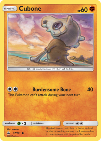 Cubone 57/131 Sun & Moon Forbidden Light
