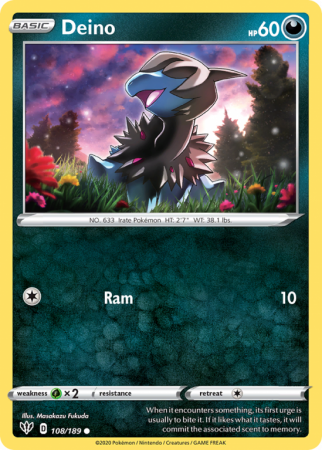 Deino 108/189 Sword & Shield Darkness Ablaze