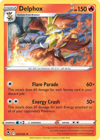 Delphox 27/195 Sword & Shield Silver Tempest