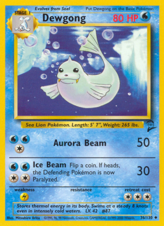 Dewgong 36/130 Base Base Set 2