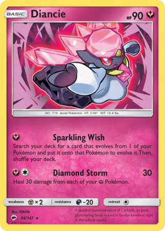Diancie 94/147 Sun & Moon Burning Shadows
