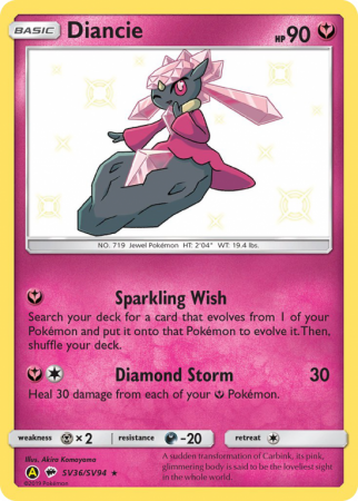 Diancie SV36/94 Sun & Moon Shiny Vault