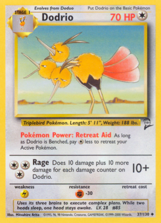 Dodrio 37/130 Base Base Set 2