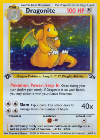 Dragonite 4/62 Base Fossil