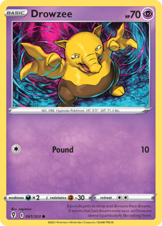 Drowzee 61/203 Sword & Shield Evolving Skies
