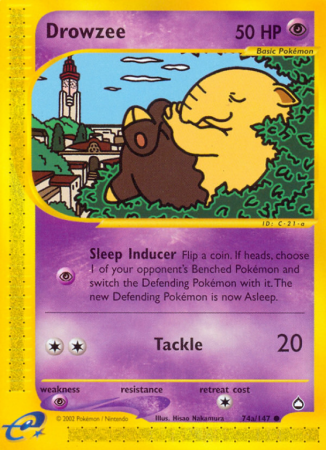 Drowzee 74/186 E-Card Aquapolis