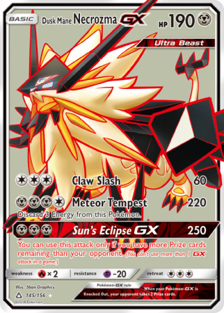 Dusk Mane Necrozma-GX 145/156 Sun & Moon Ultra Prism