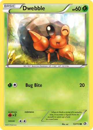 Dwebble 13/113 Black & White Legendary Treasures