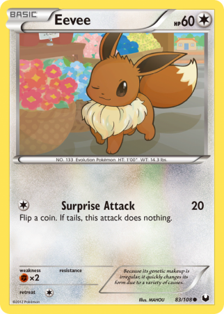 Eevee 83/108 Black & White Dark Explorers