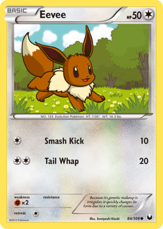 Eevee 84/108 Black & White Dark Explorers
