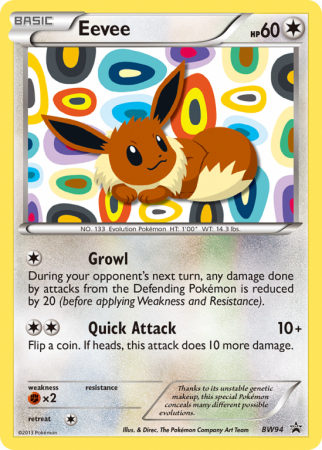 Eevee BW94/101 Black & White BW Black Star Promos