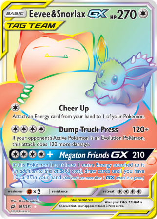 Eevee & Snorlax-GX 191/181 Sun & Moon Team Up