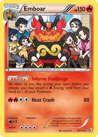 Emboar 27/113 Black & White Legendary Treasures