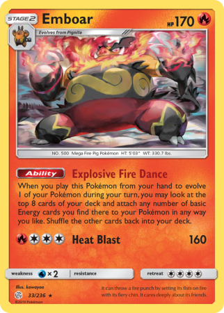 Emboar 33/236 Sun & Moon Cosmic Eclipse