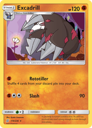 Excadrill 119/236 Sun & Moon Unified Minds