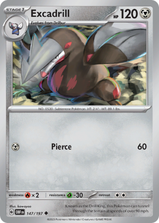 Excadrill 147/197 Scarlet & Violet Obsidian Flames
