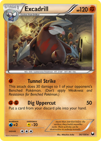 Excadrill 56/108 Black & White Dark Explorers