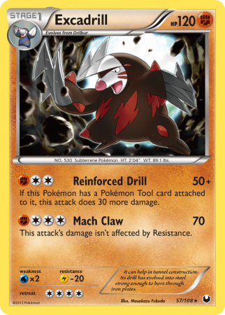 Excadrill 57/108 Black & White Dark Explorers