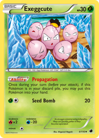 Exeggcute 4/116 Black & White Plasma Freeze