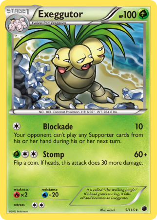 Exeggutor 5/116 Black & White Plasma Freeze