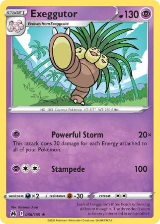 Exeggutor 58/159 Sword & Shield Crown Zenith