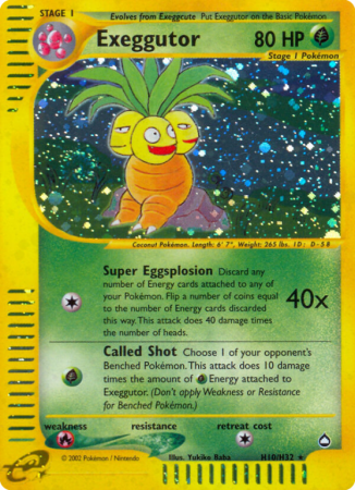 Exeggutor H10/186 E-Card Aquapolis