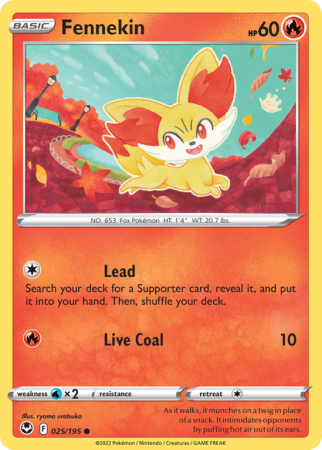 Fennekin 25/195 Sword & Shield Silver Tempest