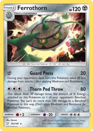 Ferrothorn 103/181 Sun & Moon Team Up