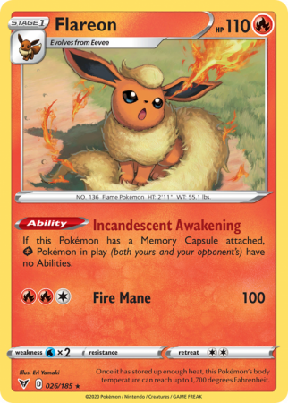 Flareon 26/185 Sword & Shield Vivid Voltage